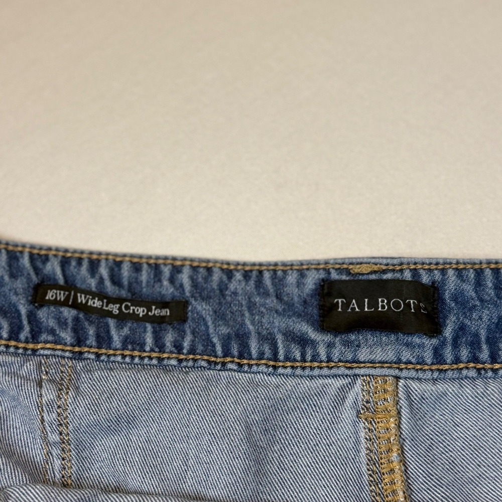 Talbots Womens Medium Wash Patch Pocket Straight Leg Crop Jeans Blue Size 16W - Picture 11 of 12